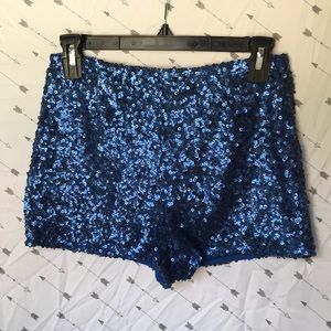 Navy Sequin Shorts